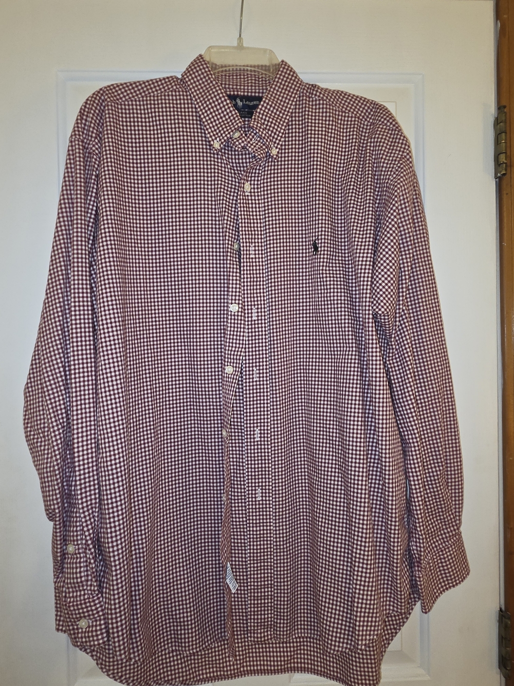 Ralph Lauren Red Gingham Button-Down Men's Blake Shirt, Vintage Y2K